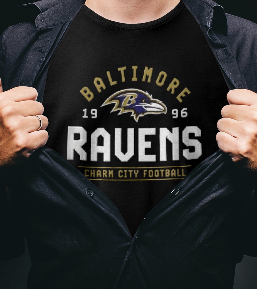 Baltimore Ravens Charm City Football 1996 Ravens Bird Head T-Shirt