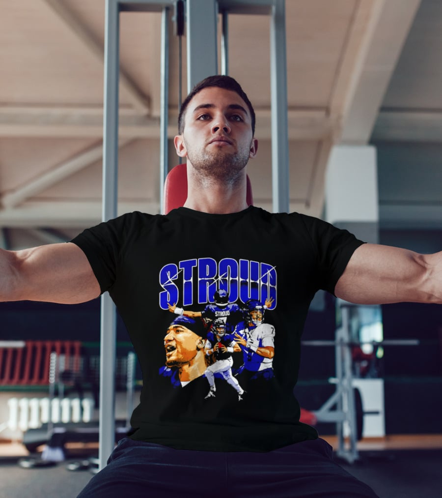 C.J. Stroud Houston Collage Football Quarterback Action And Energy T-Shirt