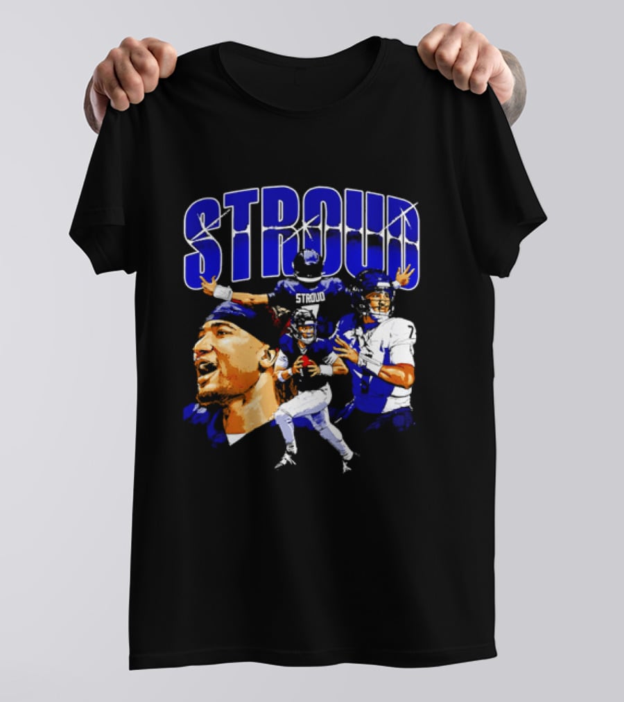 C.J. Stroud Houston Collage Football Quarterback Action And Energy T-Shirt