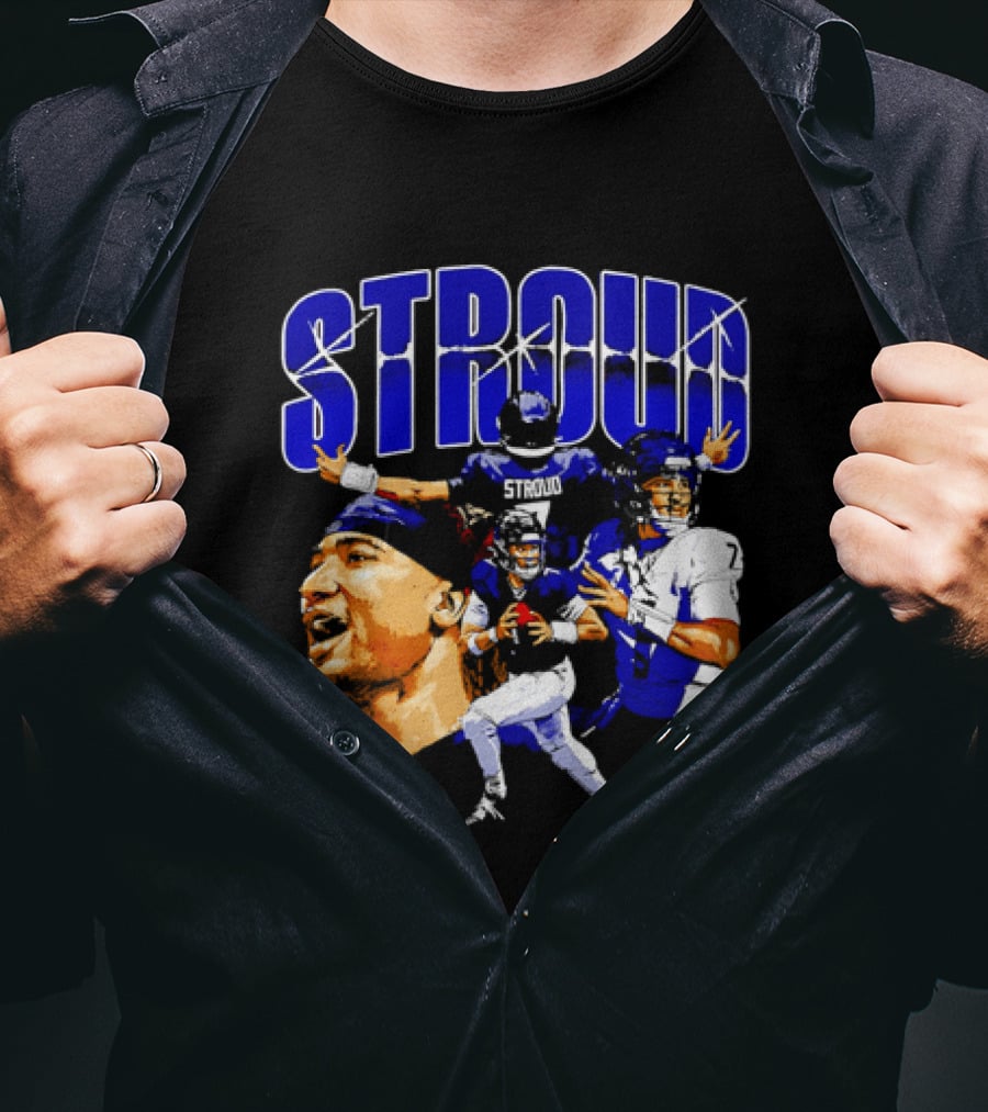 C.J. Stroud Houston Collage Football Quarterback Action And Energy T-Shirt