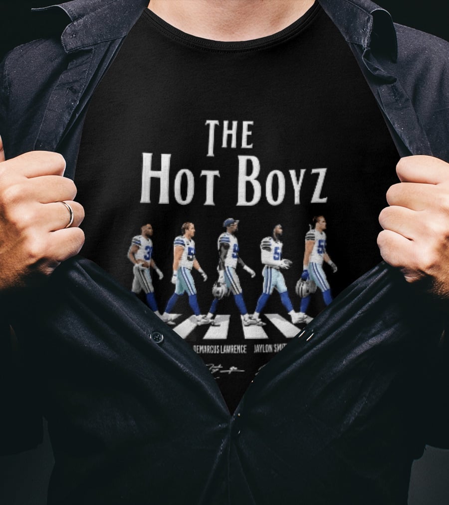 The Hot Boyz Dallas Cowboys Byron Jones Sean Lee Abbey Road Crosswalk Player Roster T-Shirt