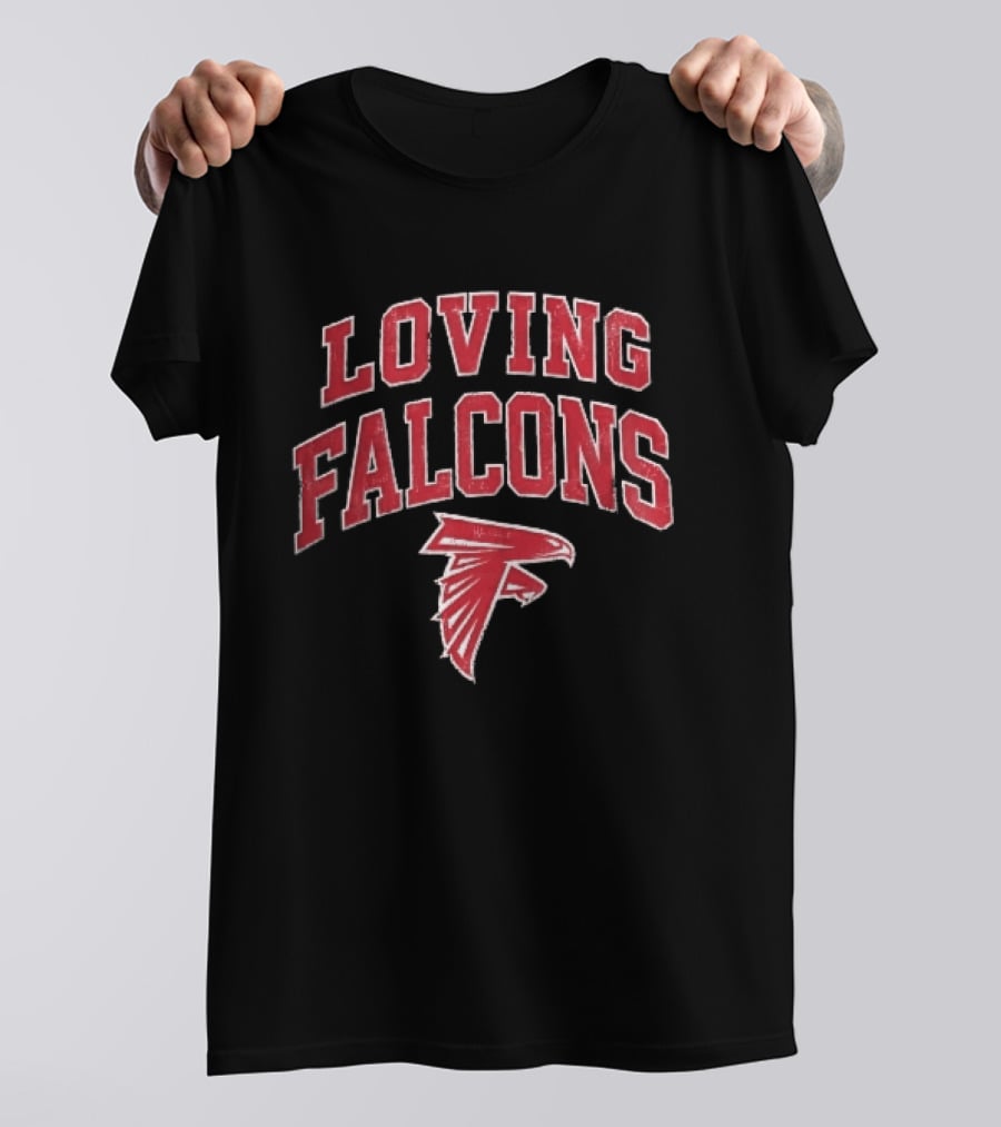 Loving Falcons Distressed Arched Varsity Bird T-Shirt