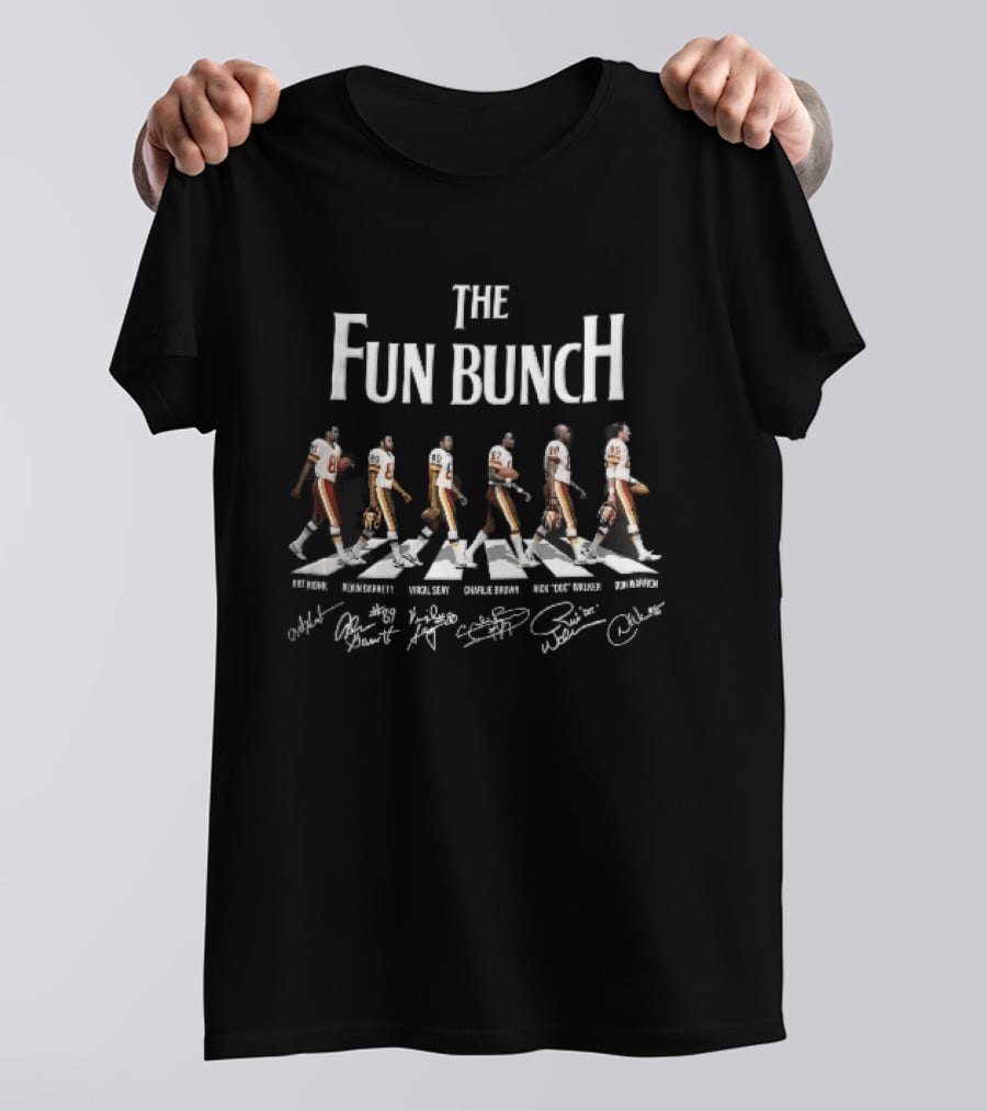 The Fun Bunch Monk Alvin Garrett Roster Walking Crosswalk Football Players Signatures T-Shirt