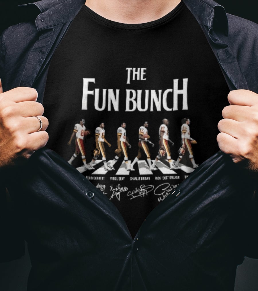 The Fun Bunch Monk Alvin Garrett Roster Walking Crosswalk Football Players Signatures T-Shirt