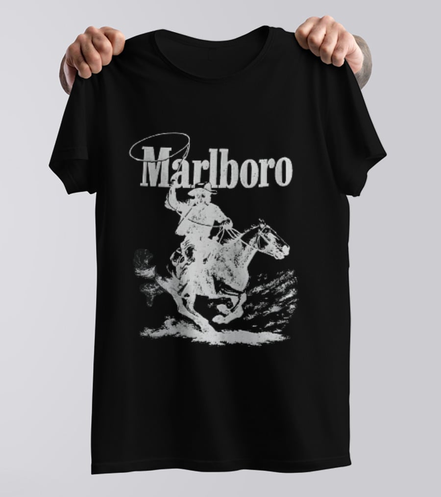 Marlboro Cowboy Riding Horse Spinning Lasso T-Shirt
