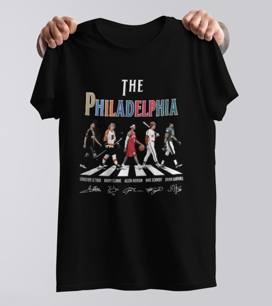 The Philadelphia Athletes Le Toux Clarke Allen Schmidt McNabb Crosswalk Signatures T-Shirt