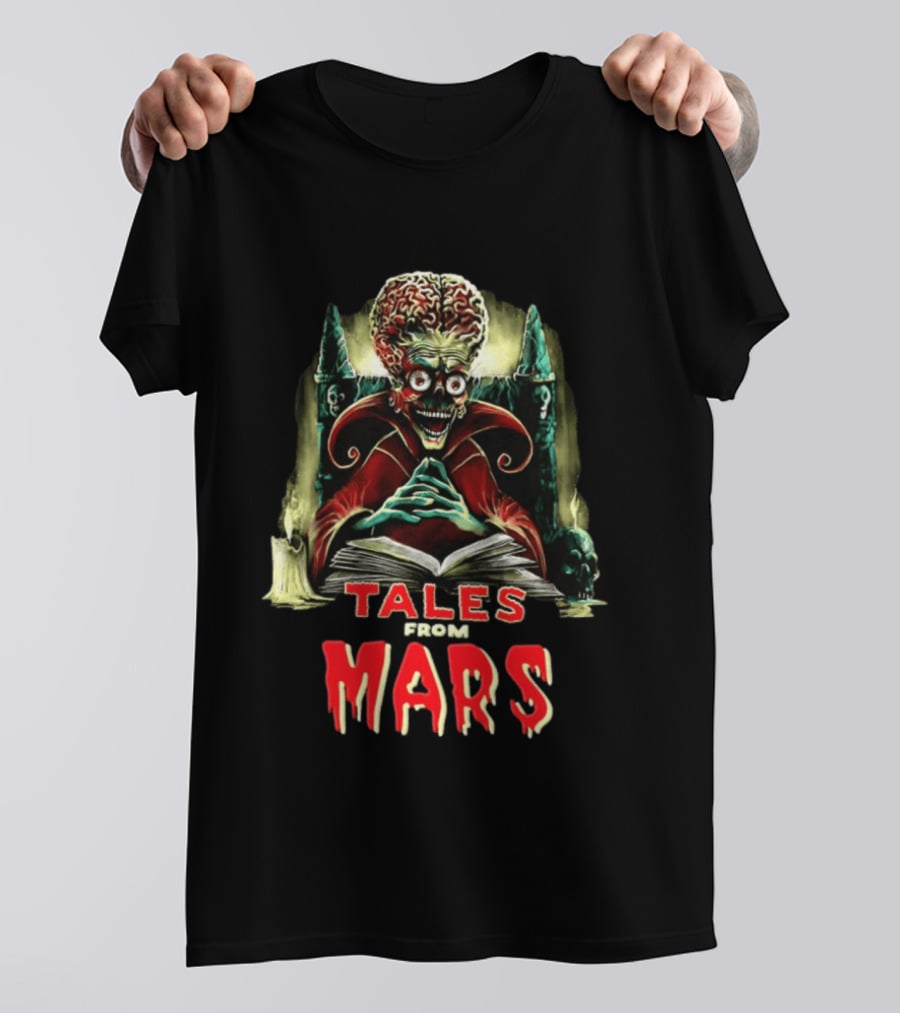 Mars Attacks Tales From Mars Alien Reading Book T-Shirt