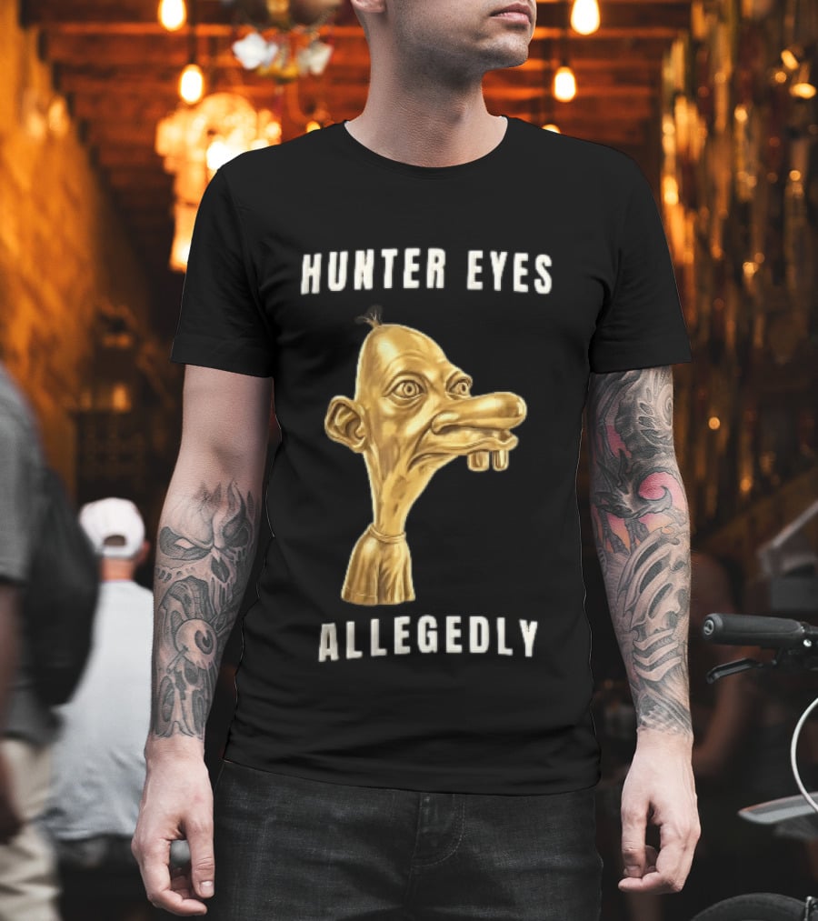 Hunter Eyes Allegedly 3D Golden Manny Caricature Head T-Shirt