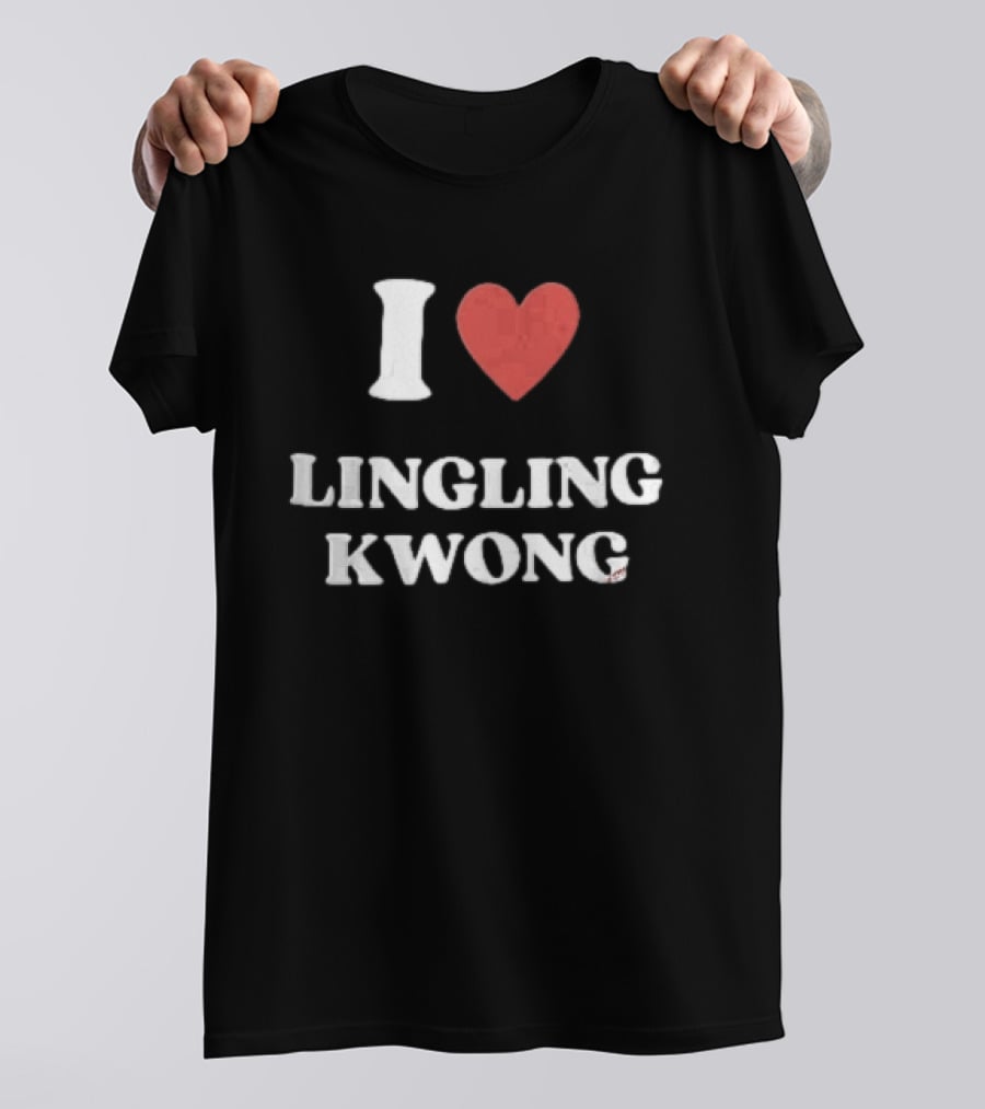 I Love Lingling Kwong Red Heart White Black T-Shirt