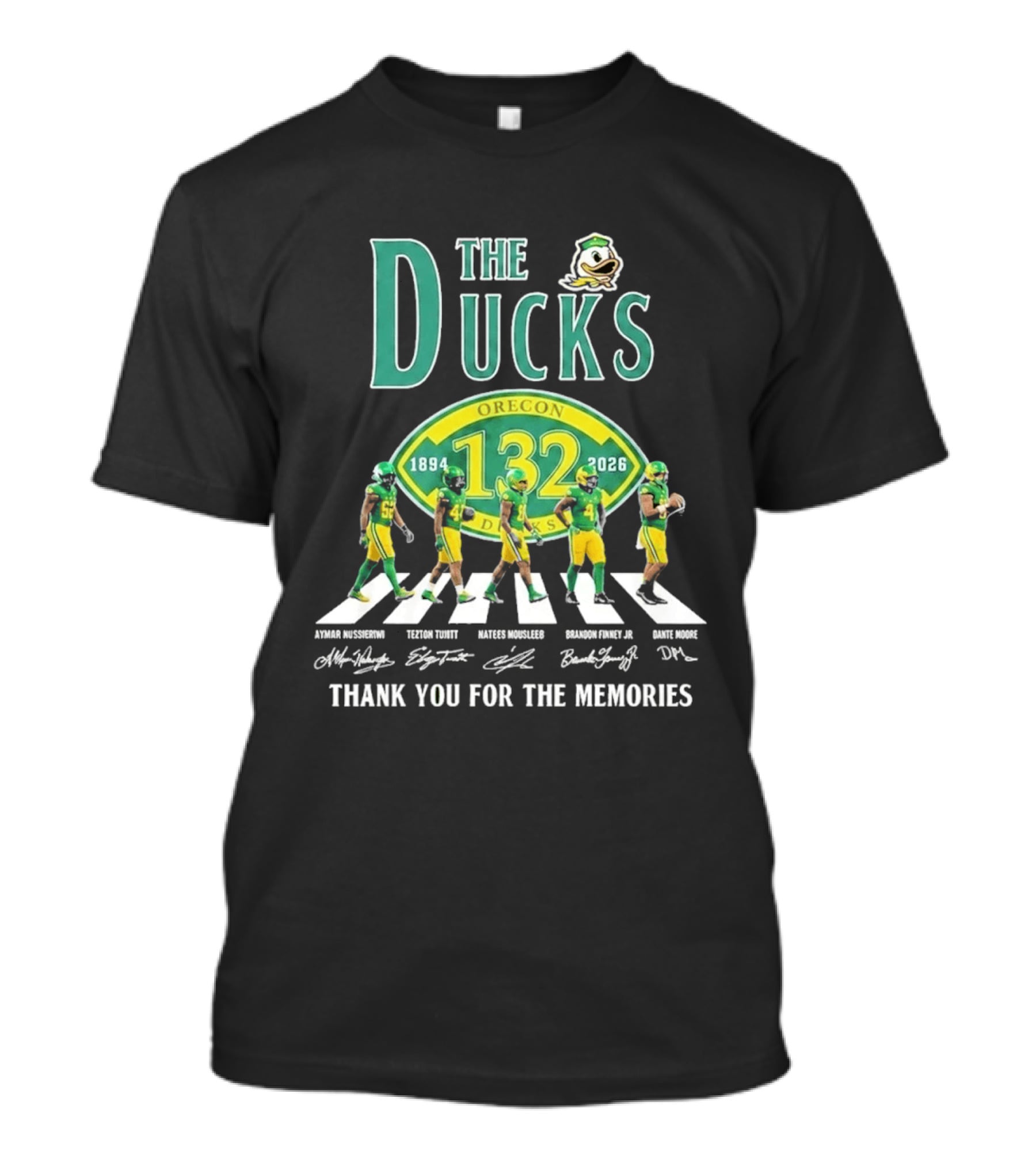 Oregon Ducks 132nd Anniversary 1894 2026 Abbey Road Thank You For The Memories T-Shirt