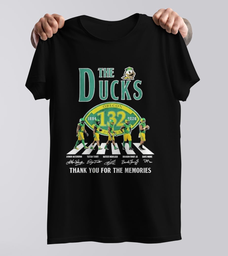 Oregon Ducks 132nd Anniversary 1894 2026 Abbey Road Thank You For The Memories T-Shirt