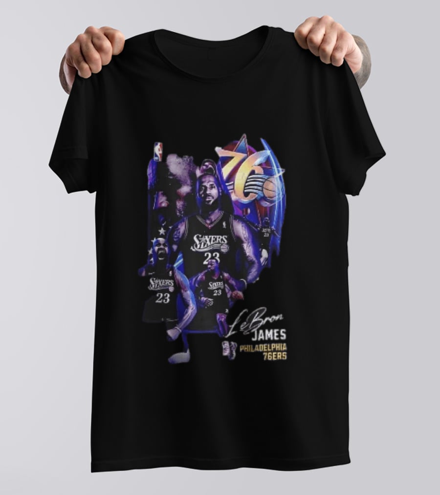 Philadelphia 76ers Lebron James Player Collage NBA Bootleg T-Shirt