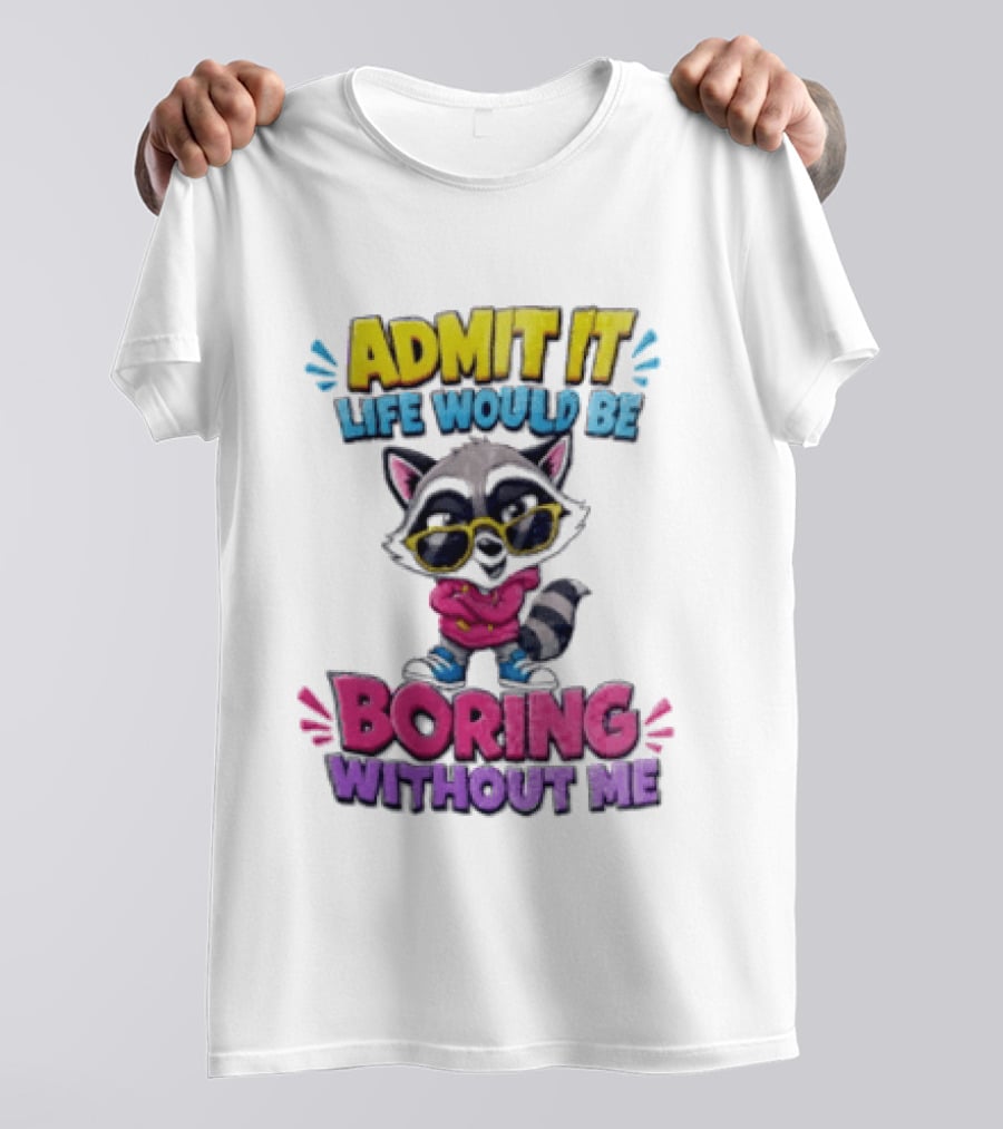 Admit It Life Would Be Boring Without Me Raccoon With Sunglasses T-Shirt