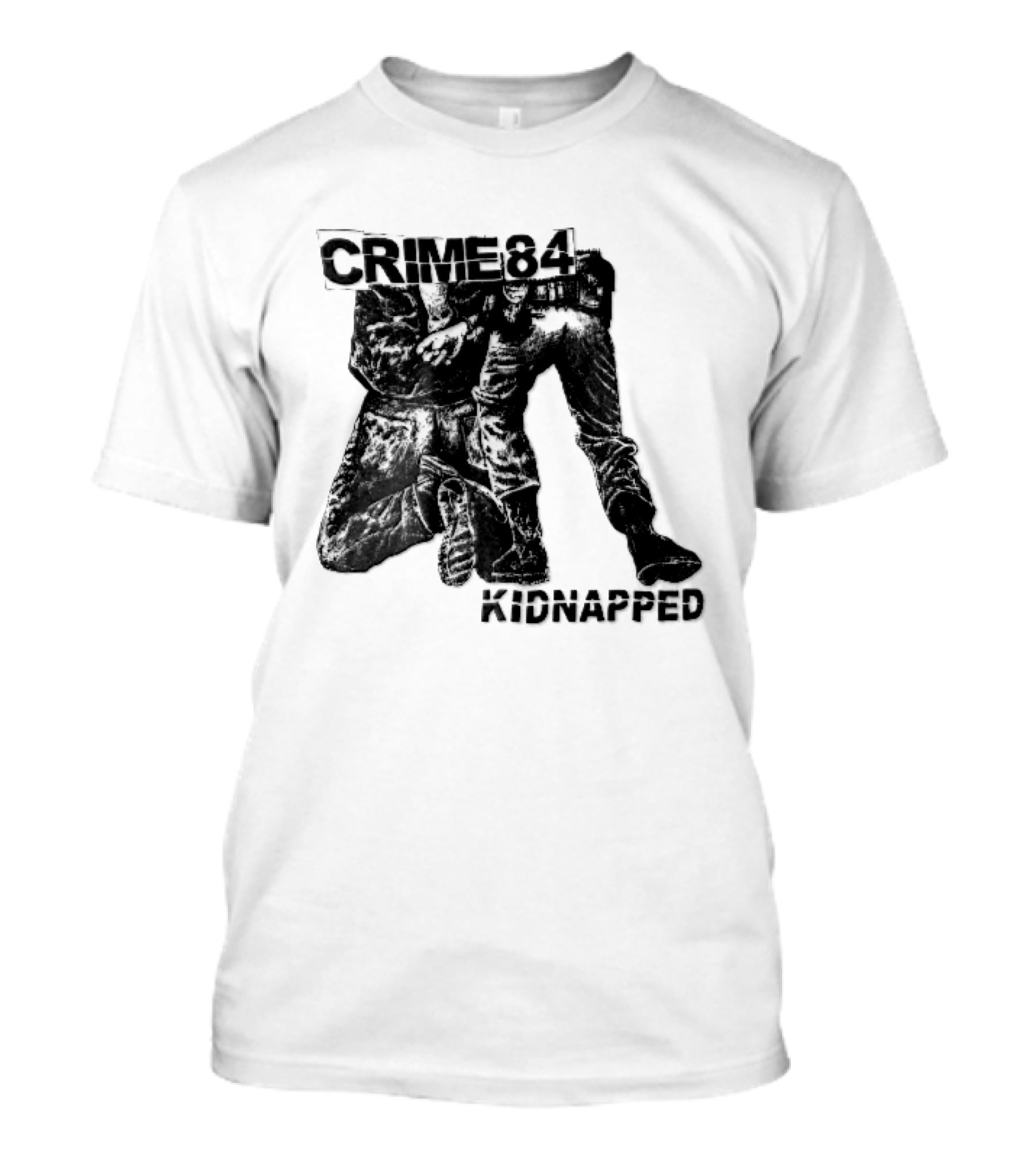 Crime 84 Kidnapped Kneeling Handcuffed Person Police Officer Sketch T-Shirt