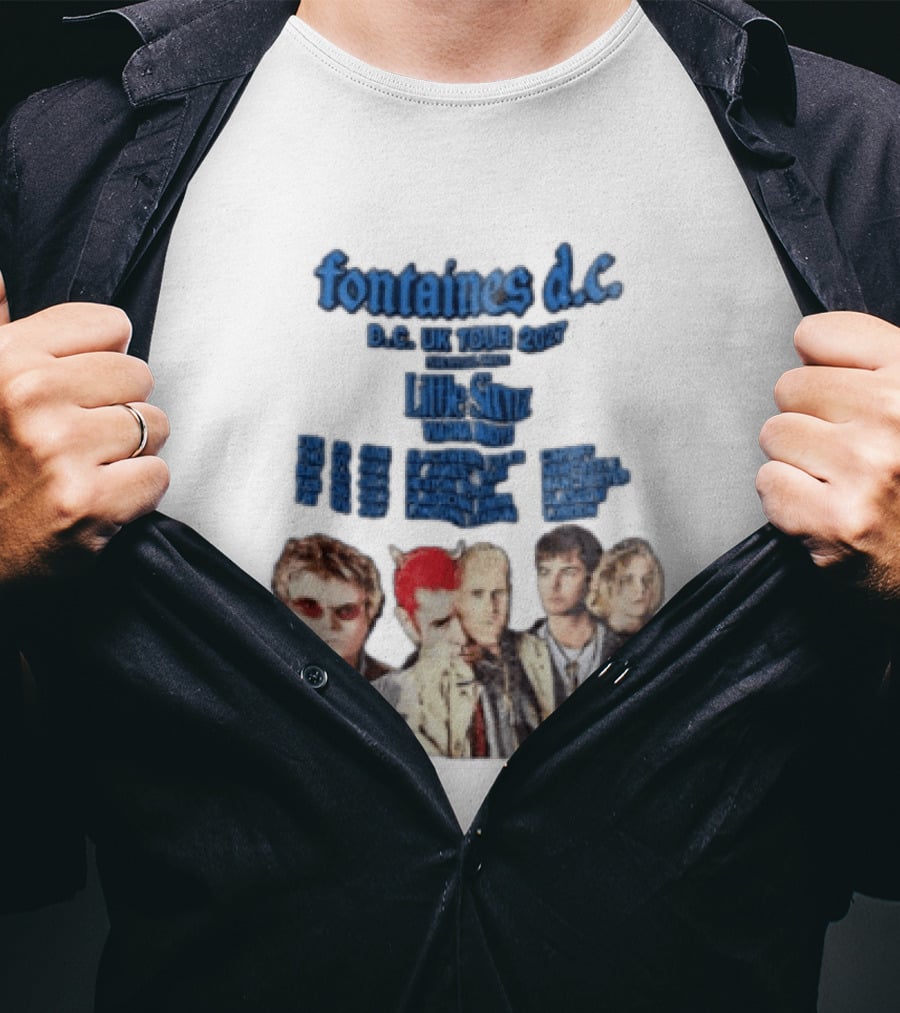 Fontaines D.C. UK Tour 2027 Summer Headline Tour Blue T-Shirt