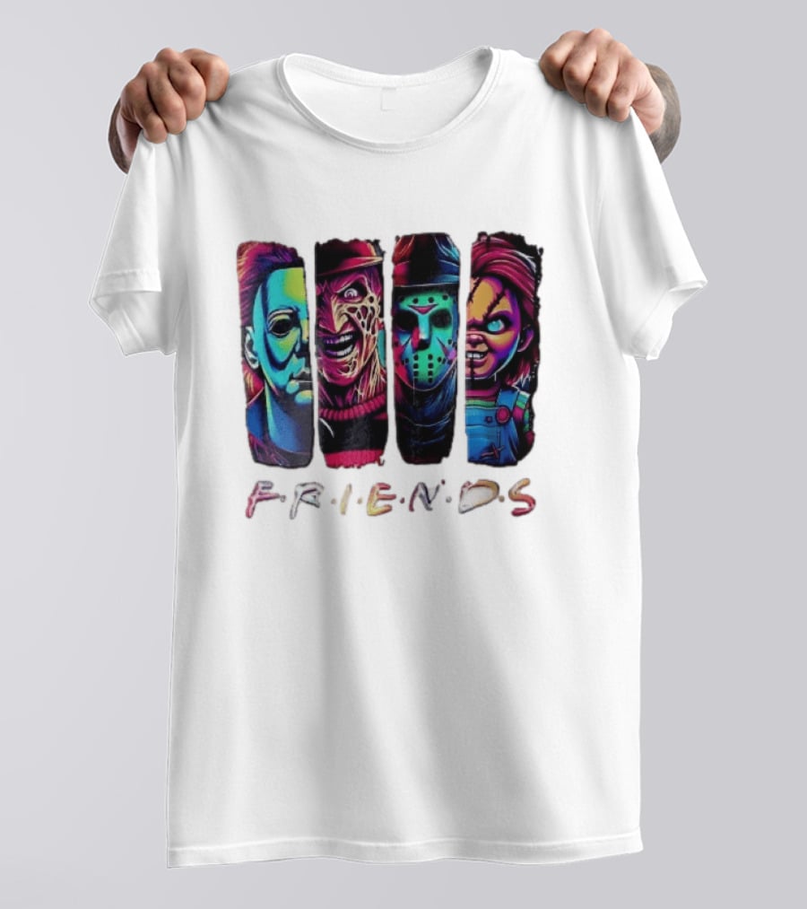 Friends Horror Michael Freddy Jason Chucky Multicolored T-Shirt