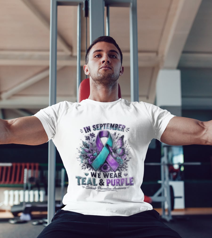 September Teal And Purple Ribbon Suicide Prevention Awareness T-Shirt