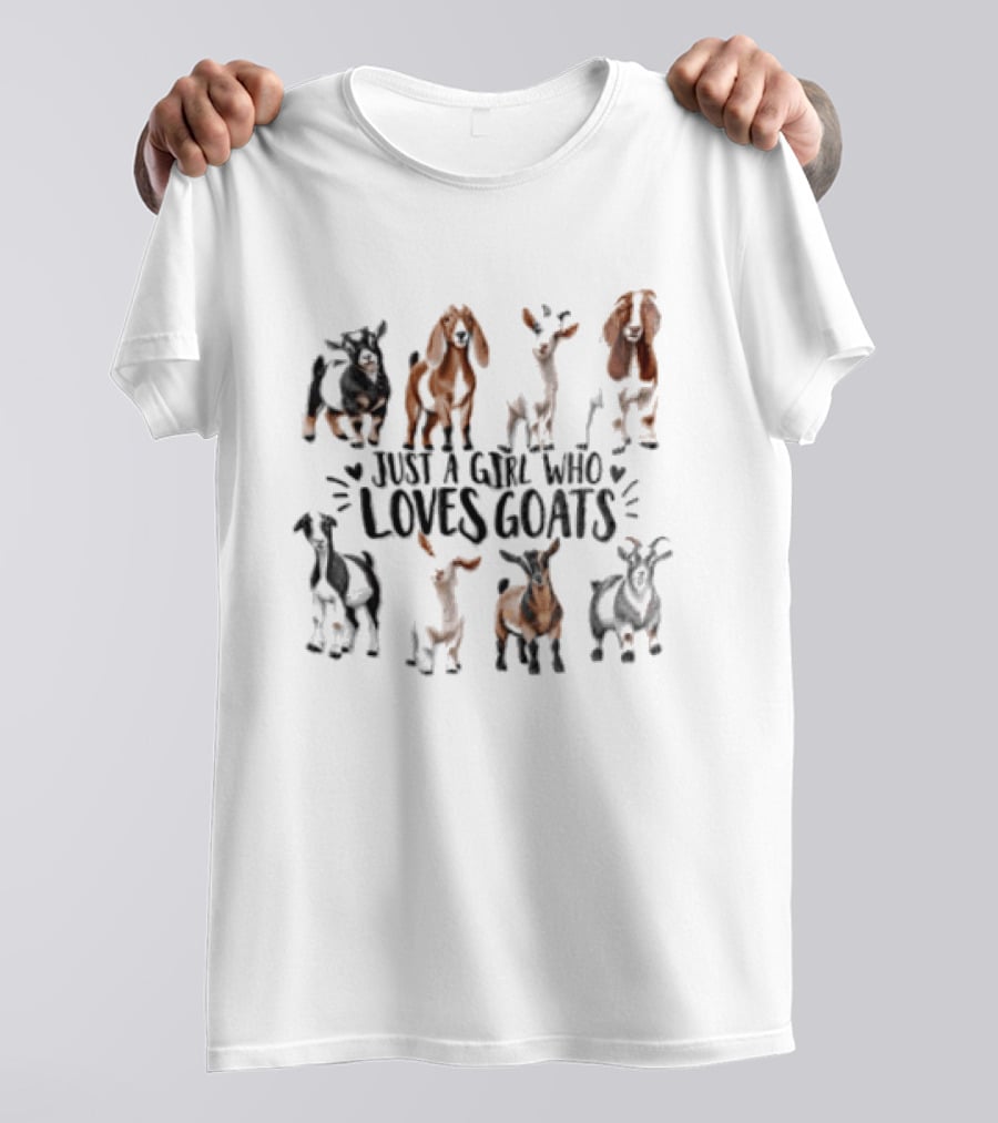 Just A Girl Who Loves Goats With Cute Goat Illustrations T-Shirt
