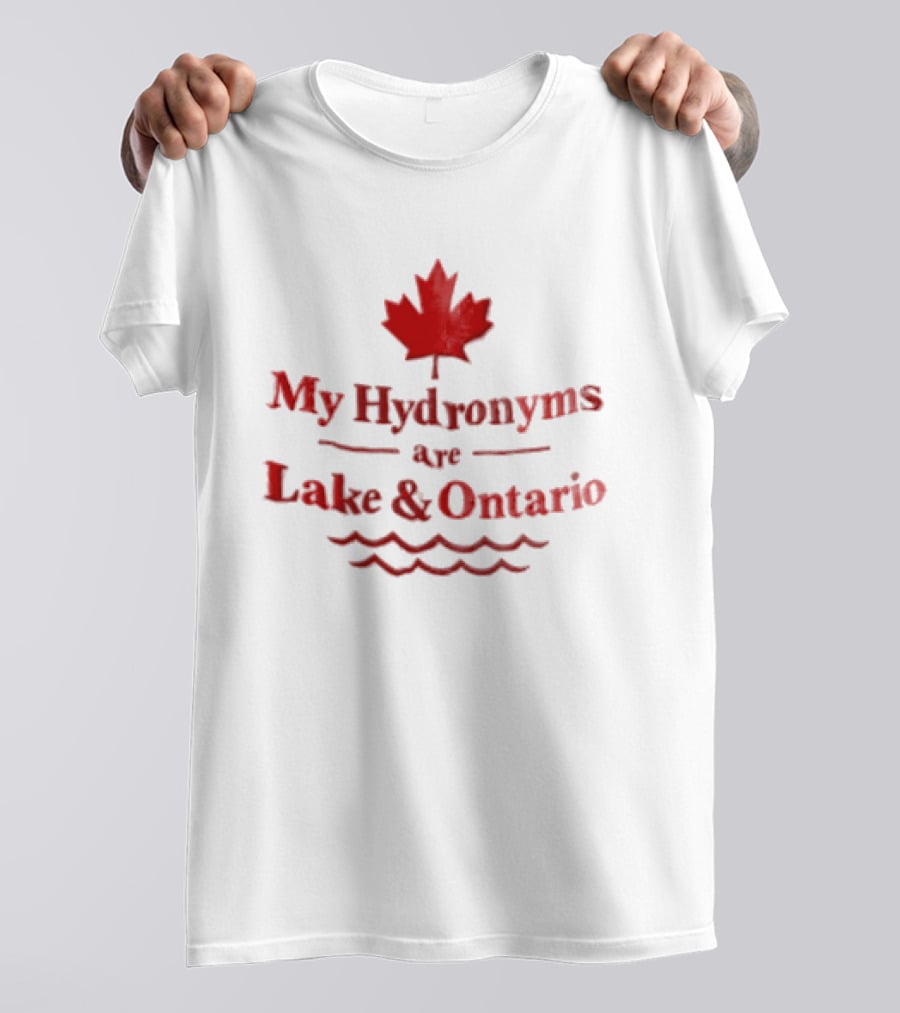 My Hydronyms Are Lake And Ontario Maple Leaf Waves T-Shirt