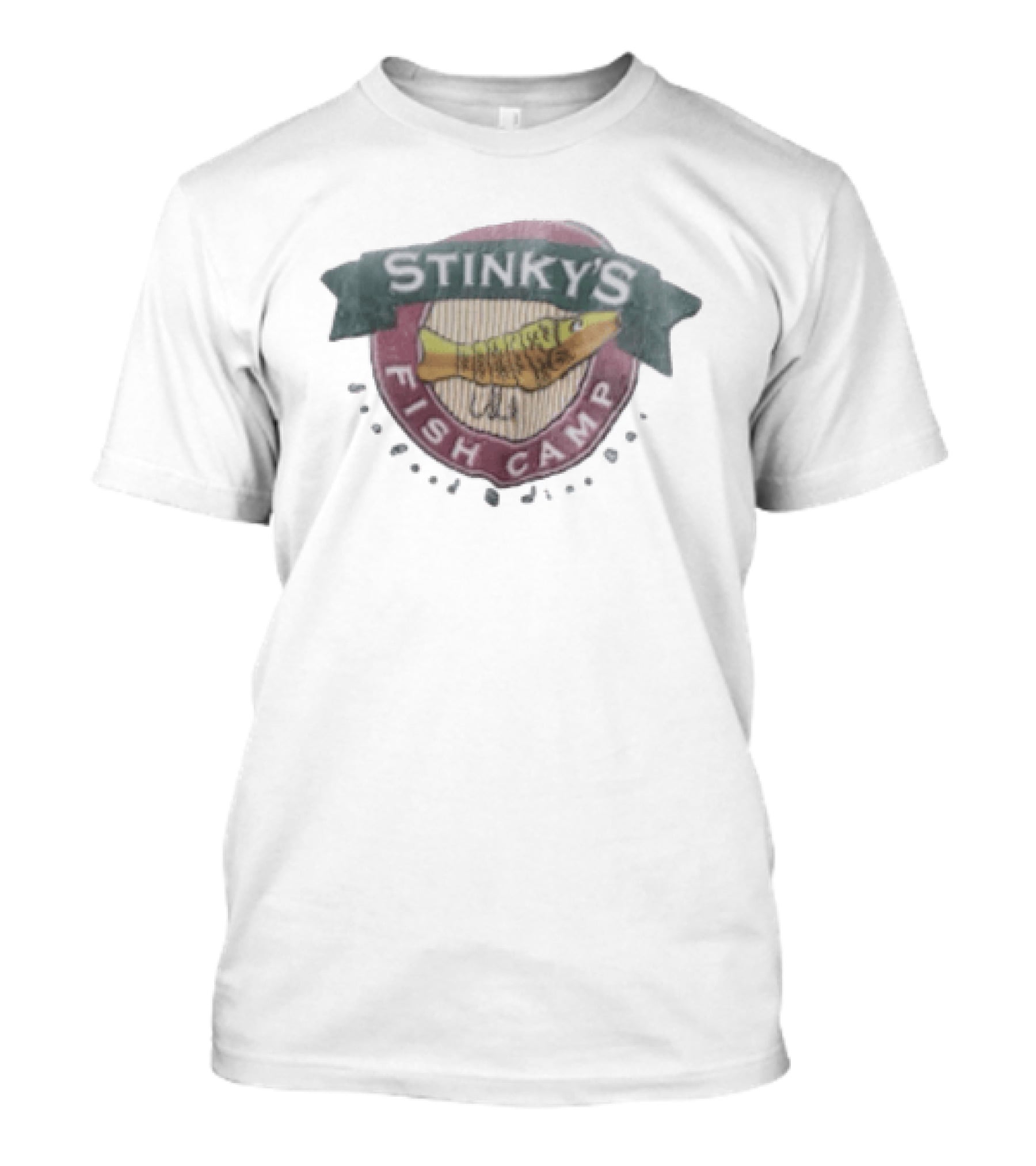 Stinky's Fish Camp Seafood And Wine Bar Logo With Fish T-Shirt