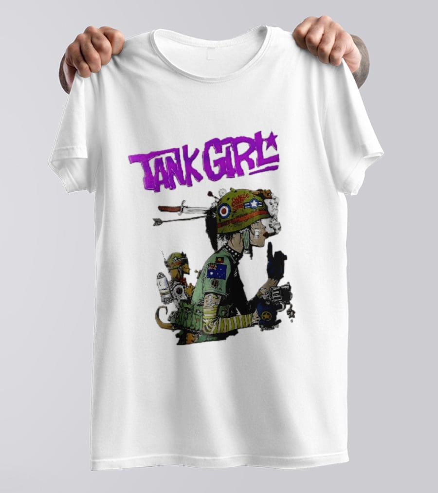 Tank Girl Charlie Dont Surf Punk Woman Helmet Gun Cigar Cartoon T-Shirt