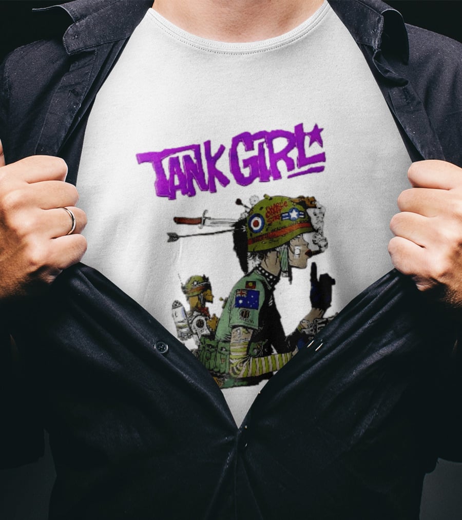 Tank Girl Charlie Dont Surf Punk Woman Helmet Gun Cigar Cartoon T-Shirt