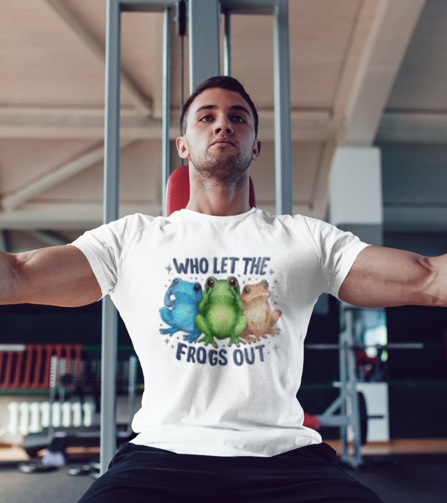Who Let The Frogs Out Three Funny Frogs T-Shirt