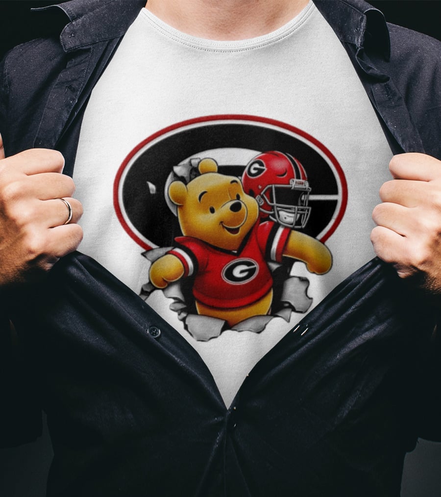 Winnie The Pooh Georgia Bulldogs Football Fan Gear T-Shirt