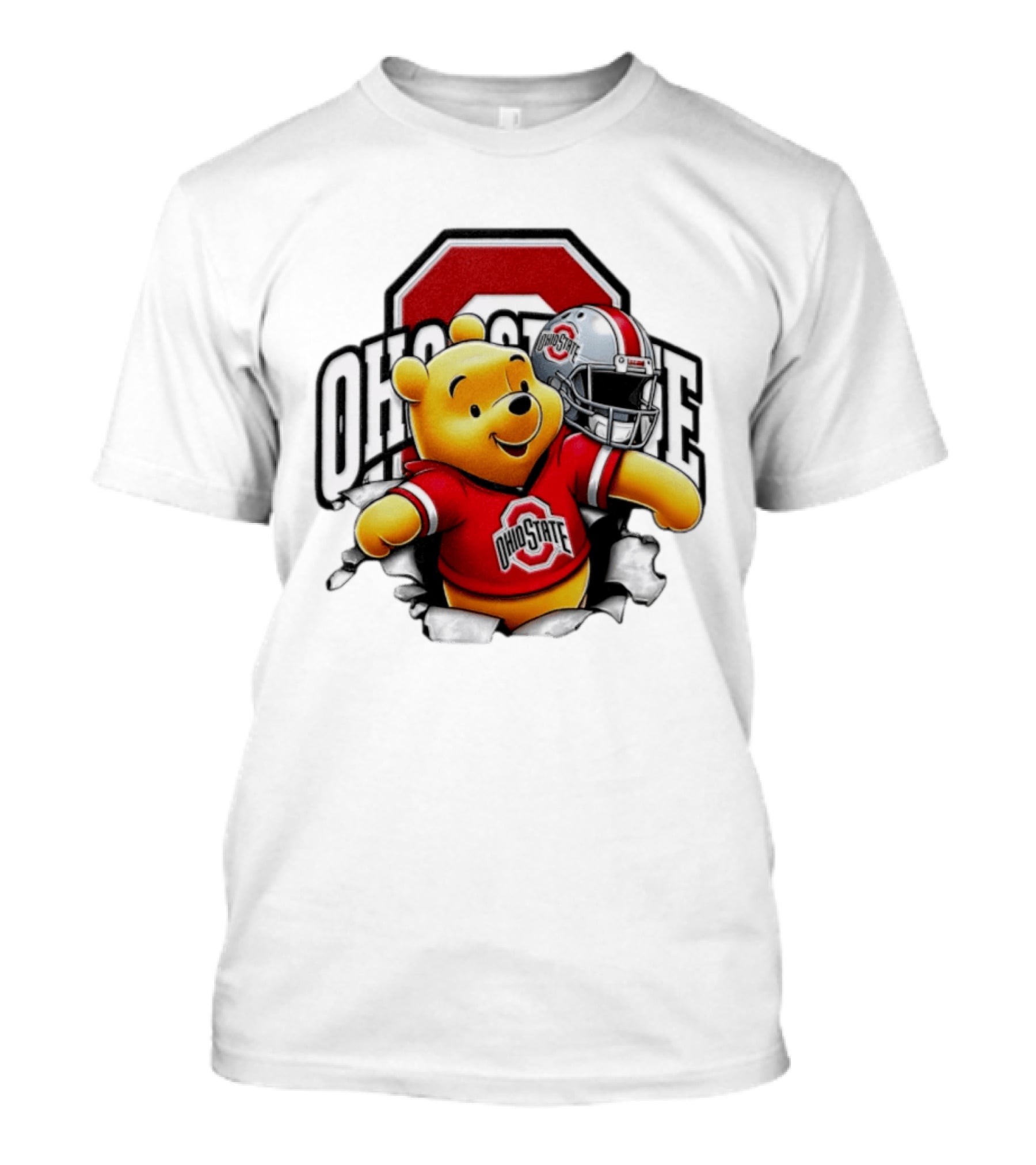Winnie The Pooh Ohio State Buckeyes Football Team Helmets Series T-Shirt