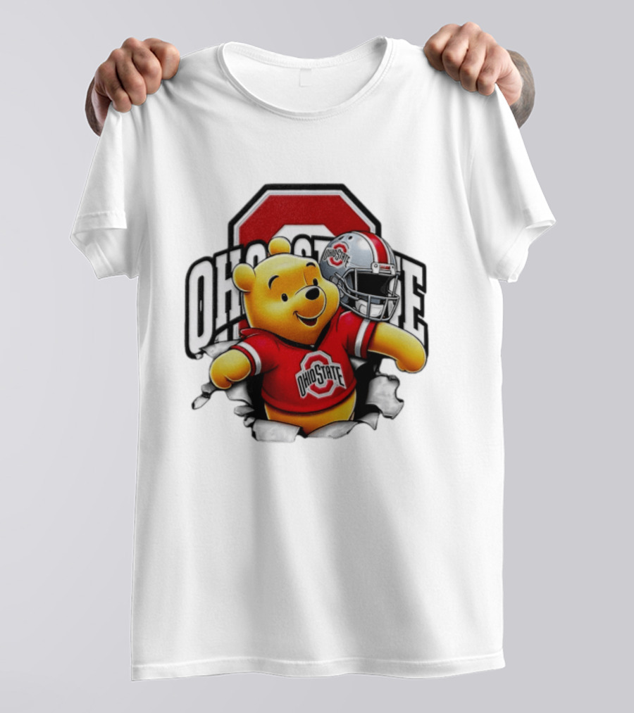 Winnie The Pooh Ohio State Buckeyes Football Team Helmets Series T-Shirt