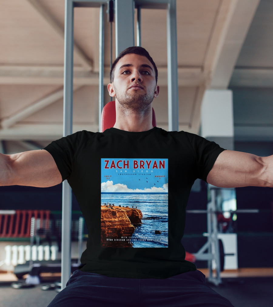 Zach Bryan San Diego Snapdragon Stadium July 31 August 1 With Support From Ryan Bingham The Texas Gentlemen Feu Fei T-Shirt