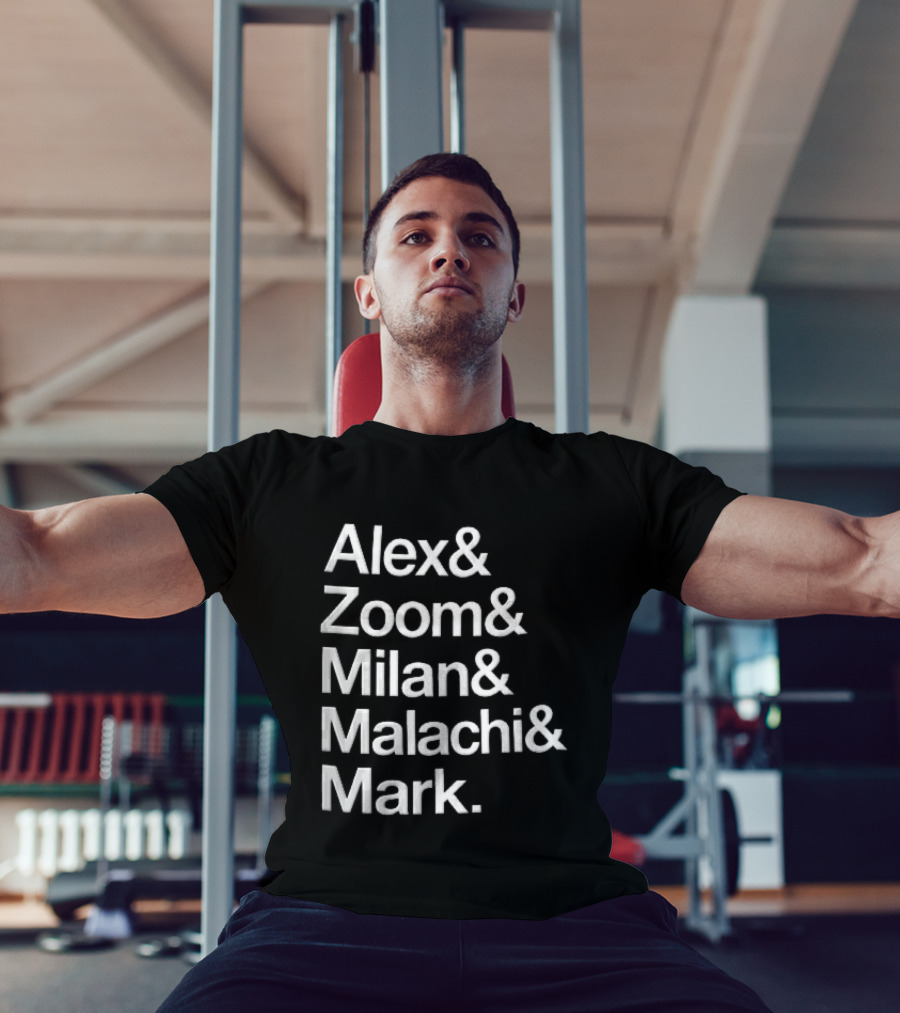 Alex Zoom Milan Malachi Mark Stacked White T-Shirt