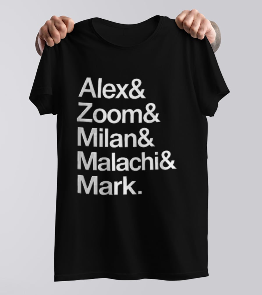 Alex Zoom Milan Malachi Mark Stacked White T-Shirt