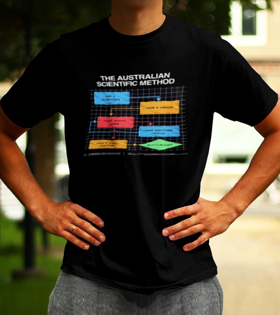 The Australian Scientific Method Ask A Question Have A Crack Try Again Success T-Shirt
