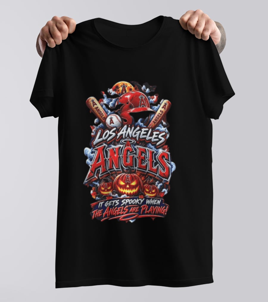 Los Angeles Angels Halloween Spooky Baseball T-Shirt
