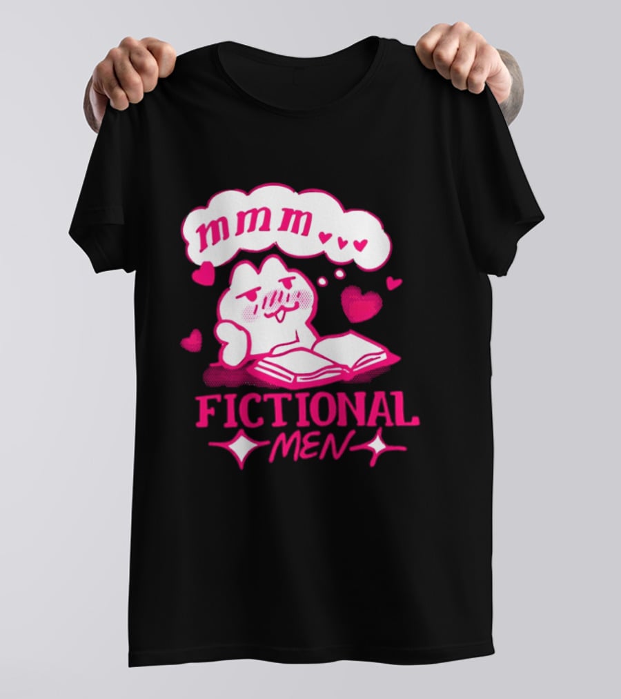 Fictional Men Mmm Hearts Cute Cartoon Reading T-Shirt