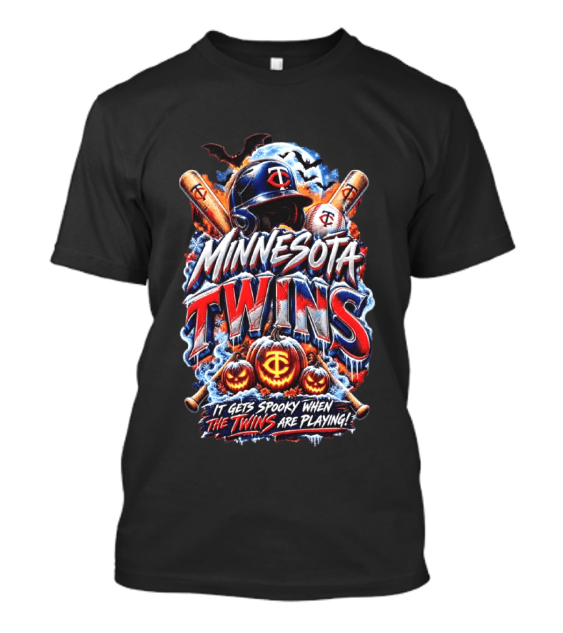 Minnesota Twins Halloween Spooky Baseball T-Shirt