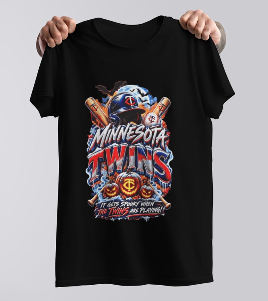 Minnesota Twins Halloween Spooky Baseball T-Shirt