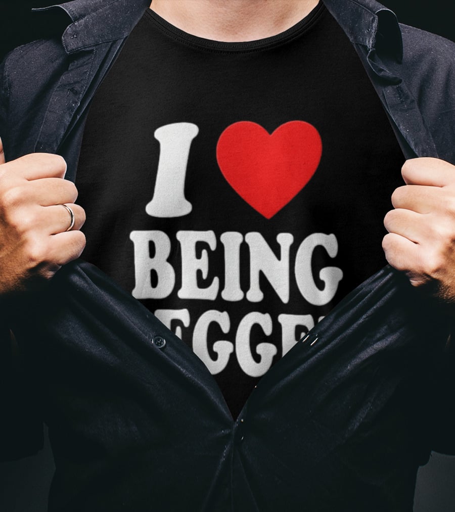 I Love Heart Being Pegged Bold Text Fun T-Shirt