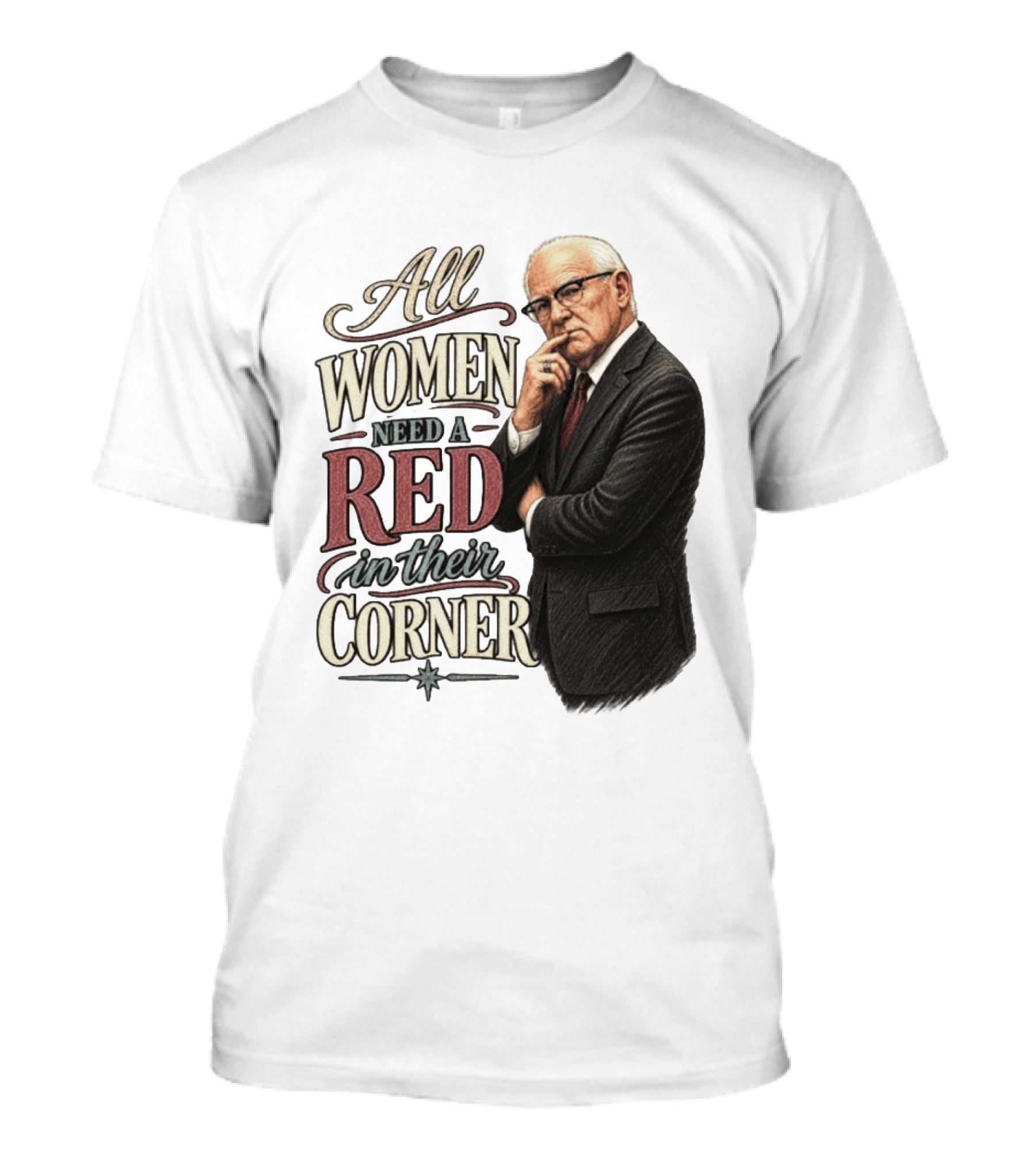 All Women Need A Red In Their Corner Kevin Reddington T-Shirt