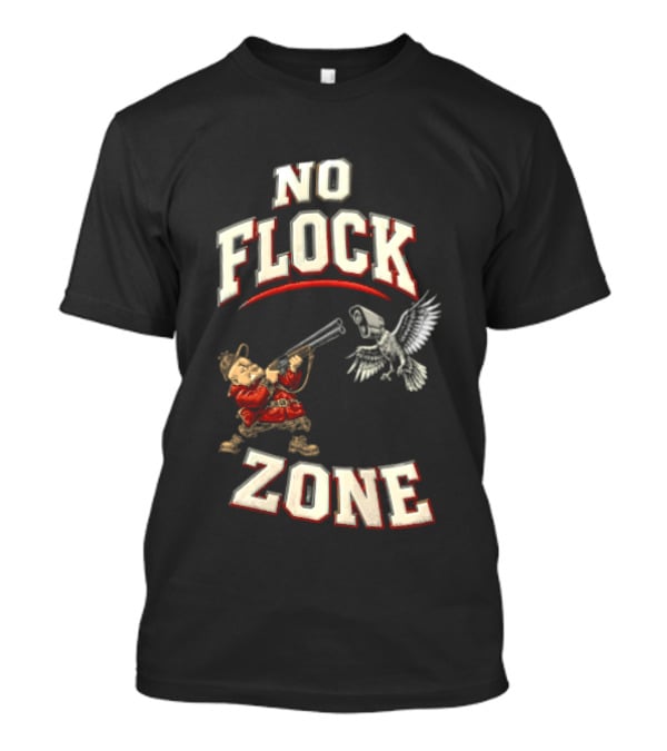 No Flock Zone Hunter With Surveillance Bird Vintage Look T-Shirt