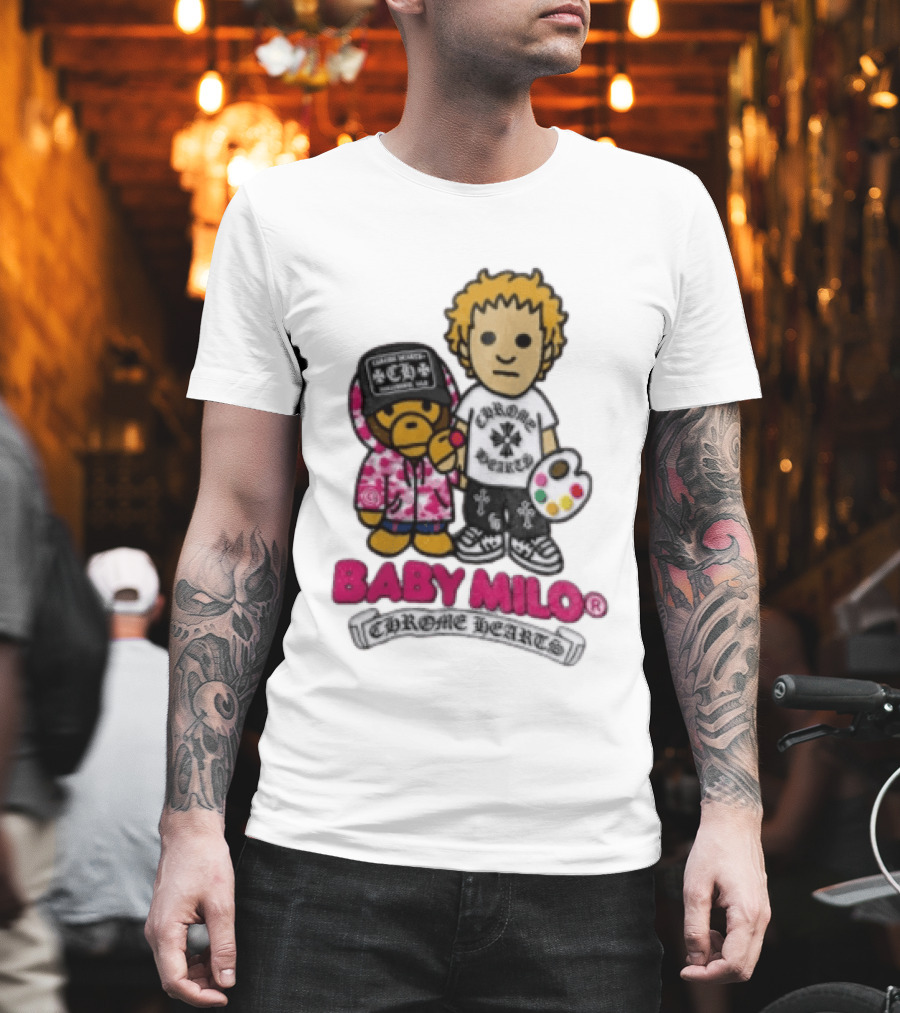 Baby Milo Chrome Hearts Collaboration Graphic Characters T-Shirt