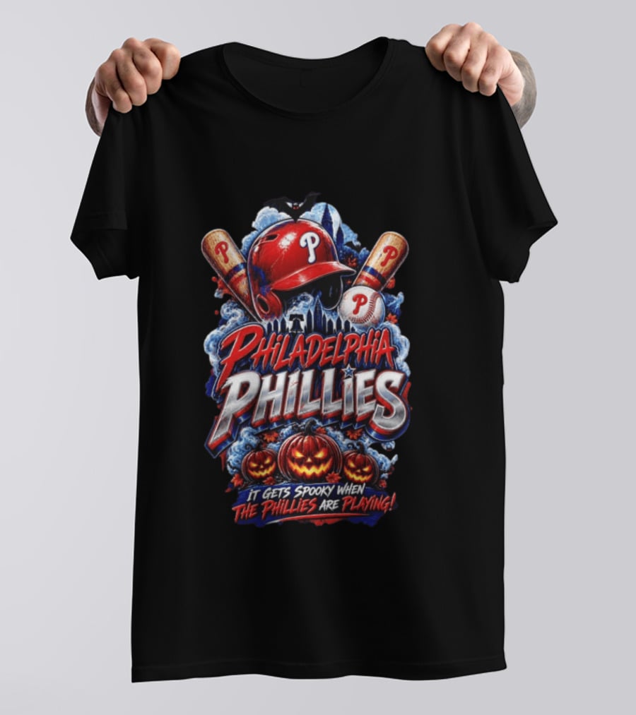 Philadelphia Phillies MLB Spooky Halloween Baseball T-Shirt