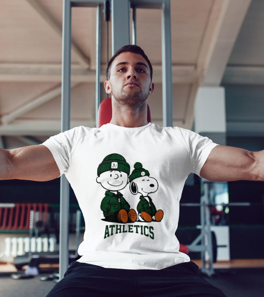 Charlie Brown Snoopy Athletics 2026 MLB Football T-Shirt