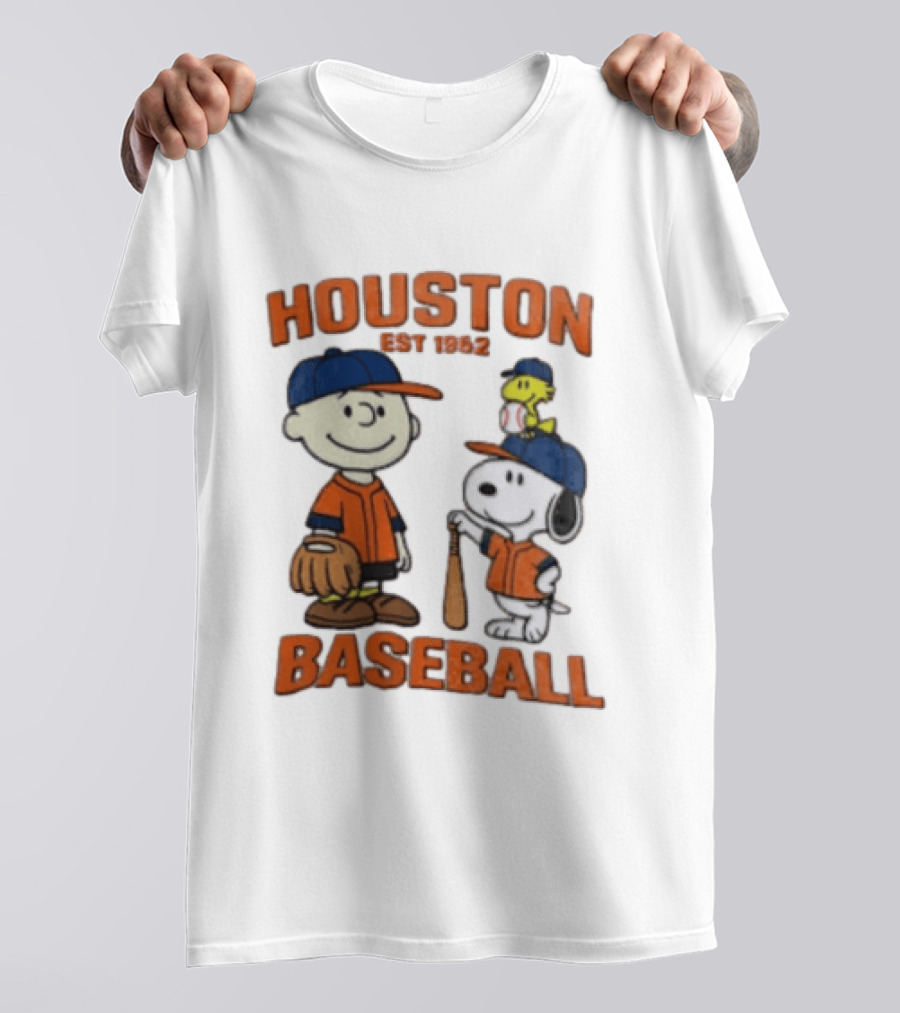 Charlie Brown Snoopy Houston Baseball Est 1962 T-Shirt