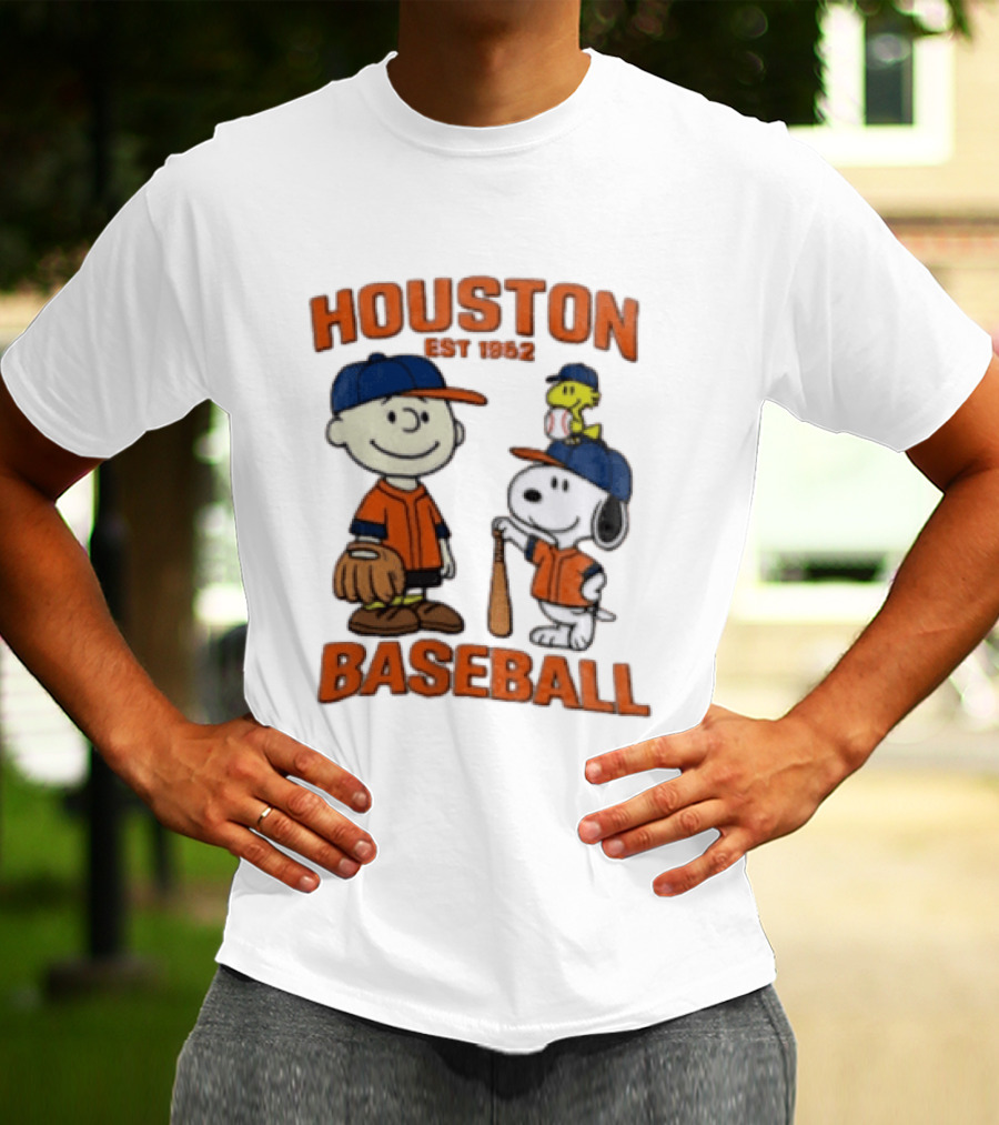 Charlie Brown Snoopy Houston Baseball Est 1962 T-Shirt