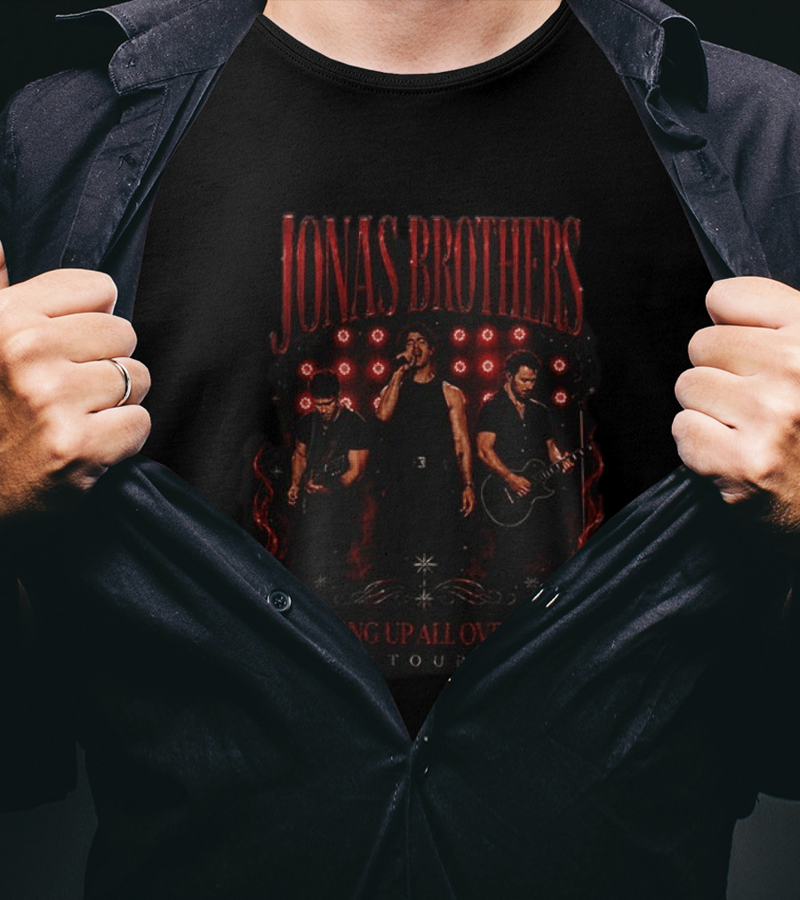 Jonas Brothers Burning Up All Over Again Tour Red Concert T-Shirt