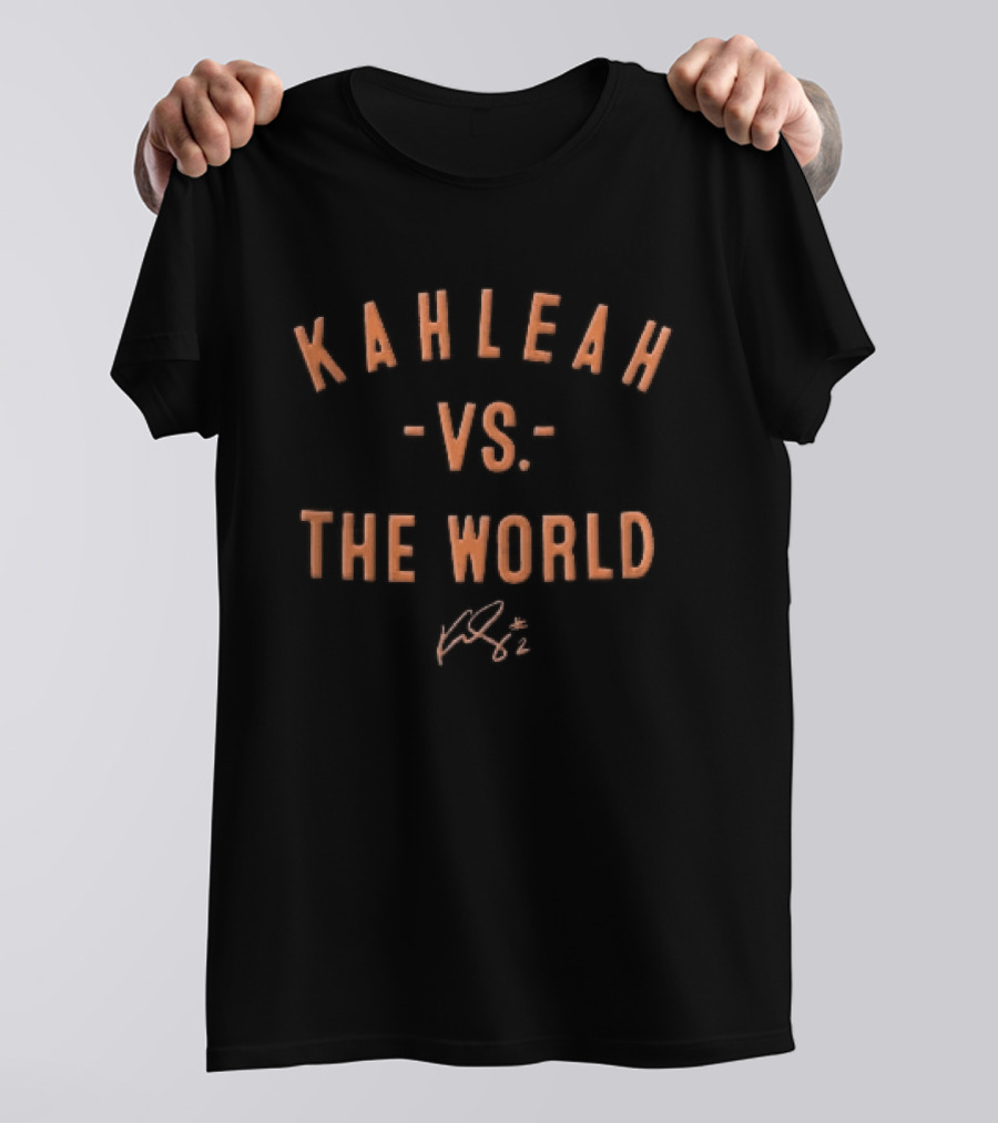 Kahleah Vs The World Orange Arched Lettering T-Shirt