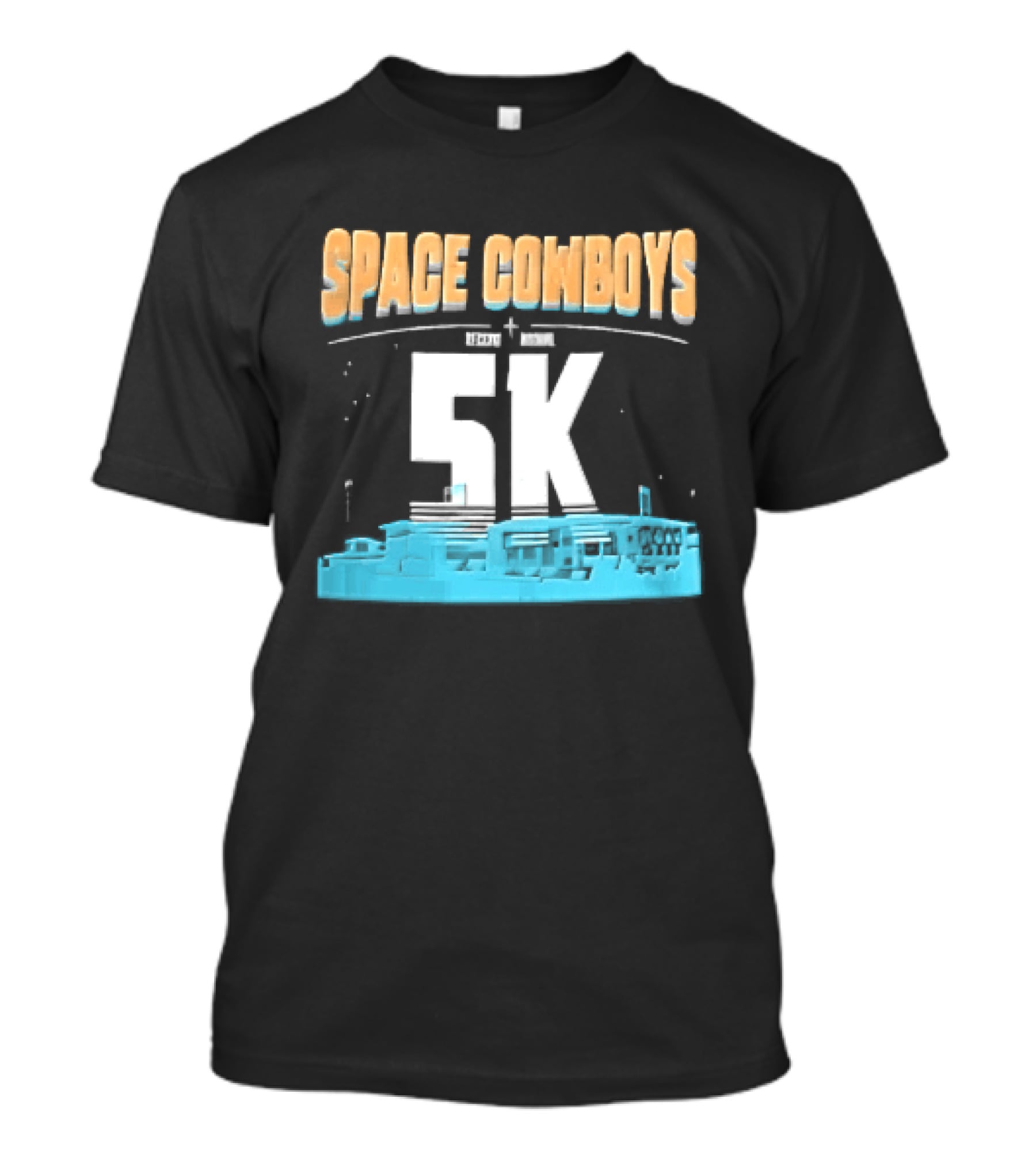 Space Cowboys 5k Cyan Ballpark Cityscape Night Stars T-Shirt