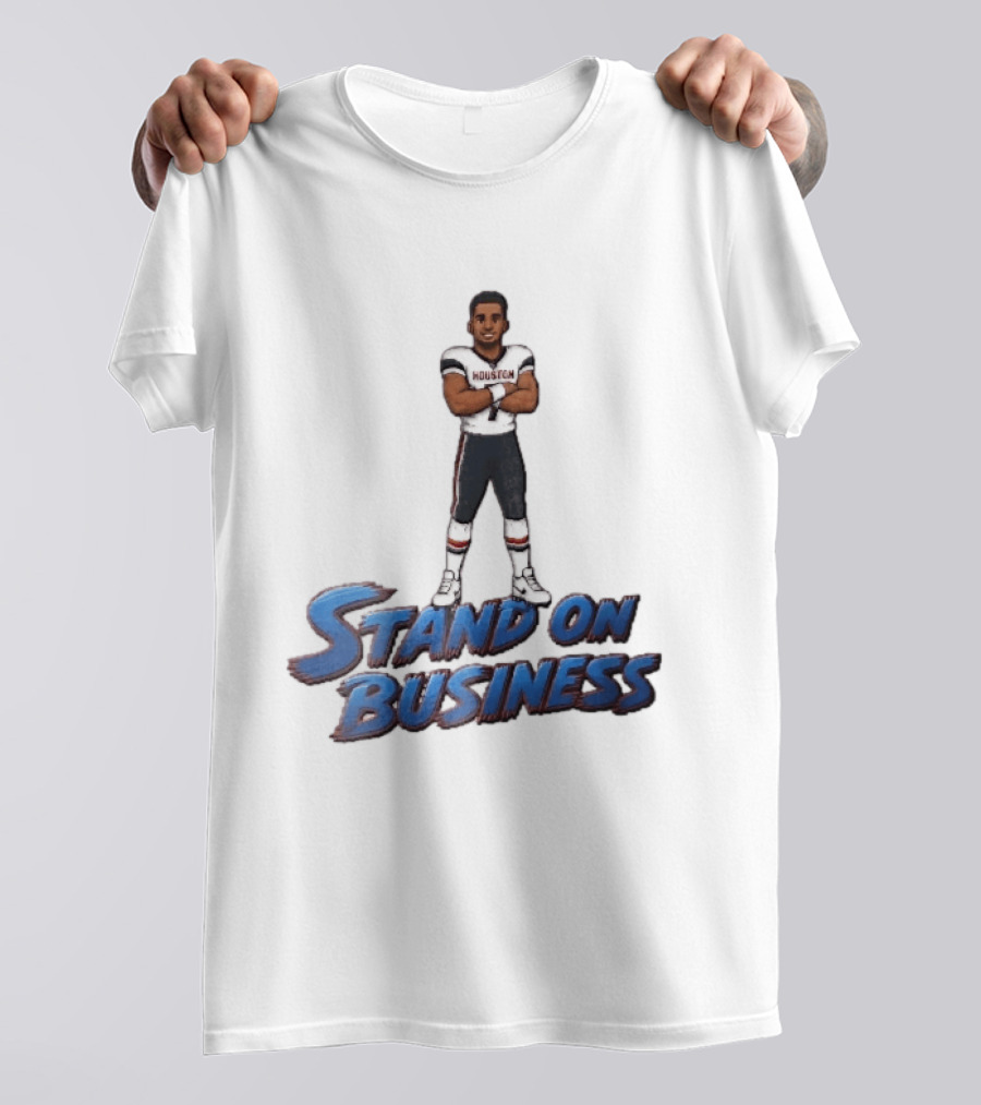 Houston Texans Stand On Business Football Player Number 7 Cartoon Caricature T-Shirt